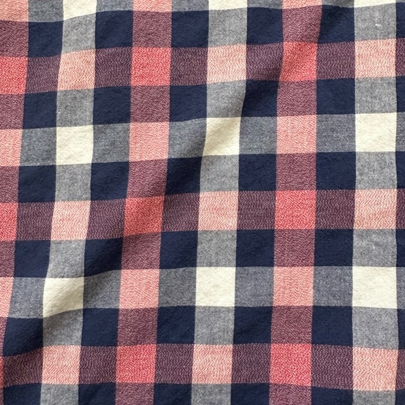 Men's Sonoma XL Short Sleeve Blue/Pink/White Plaid Casual Button Down Shirt - Picture 2 of 3